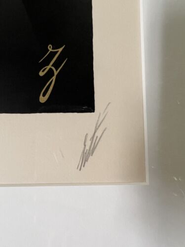 Erte Serigraph Art Deco Letter Z Alphabet Suite Framed Signed