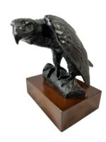 Bronze American Eagle Crow Raven Bird Of Prey Sculpture Sharon Sommers Statue - Image 3