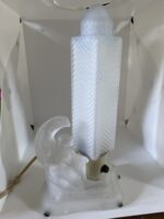 McKee Glass Lamp Art Deco Clear Satin Frosted Bullet Torpedo Skyscraper Boudoir - Image 7