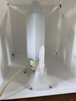 McKee Glass Lamp Art Deco Clear Satin Frosted Bullet Torpedo Skyscraper Boudoir - Image 8