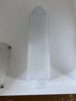 McKee Glass Lamp Art Deco Clear Satin Frosted Bullet Torpedo Skyscraper Boudoir - Image 11