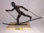 Royal Copenhagen Kelsey Bronze Cross Country Skier Olympic Statue 135/2500 - Image 7