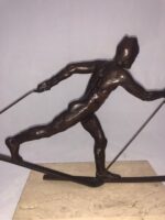 Royal Copenhagen Kelsey Bronze Cross Country Skier Olympic Statue 135/2500 - Image 9
