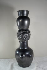 Jean Marais Black Vase Head of a Woman Carrying an Urn Vase - Image 2