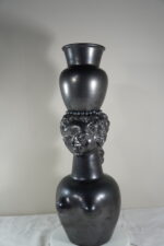 Jean Marais Black Vase Head of a Woman Carrying an Urn Vase - Image 4