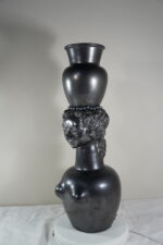 Jean Marais Black Vase Head of a Woman Carrying an Urn Vase - Image 5