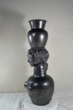 Jean Marais Black Vase Head of a Woman Carrying an Urn Vase - Image 6