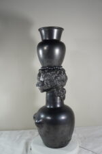 Jean Marais Black Vase Head of a Woman Carrying an Urn Vase - Image 7