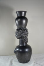Jean Marais Black Vase Head of a Woman Carrying an Urn Vase - Image 8