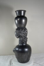Jean Marais Black Vase Head of a Woman Carrying an Urn Vase - Image 9