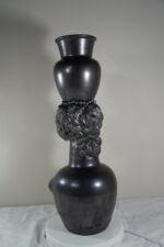 Jean Marais Black Vase Head of a Woman Carrying an Urn Vase - Image 10