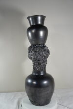 Jean Marais Black Vase Head of a Woman Carrying an Urn Vase - Image 13