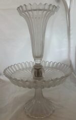 Antique 19th Century Baccarat Cut Clear Crystal Epergne Vase Centerpiece