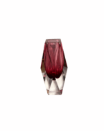 Vincenzo Nason Murano Sommerso Pink Faceted Art Glass Vase Italy 1960s