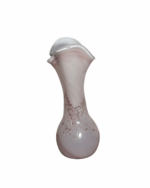 Pink Metallic Flake Ruffled Edge Murano Glass Vase - Image 3