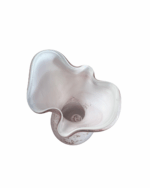 Pink Metallic Flake Ruffled Edge Murano Glass Vase - Image 4