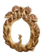 Monumental Signed Jo Mead Sculptural Ceramic Peacock Mirror Wall Art - Image 6