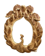 Monumental Signed Jo Mead Sculptural Ceramic Peacock Mirror Wall Art - Image 2