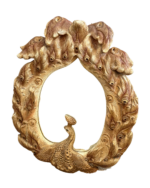 Monumental Signed Jo Mead Sculptural Ceramic Peacock Mirror Wall Art - Image 4