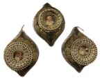 A Trio of Vintage European Translucent Plastic Christmas Ornaments | Dresden Style Santa Medallions - Image 6