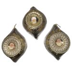 A Trio of Vintage European Translucent Plastic Christmas Ornaments | Dresden Style Santa Medallions