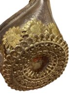 A Trio of Vintage European Translucent Plastic Christmas Ornaments | Dresden Style Santa Medallions - Image 9