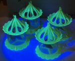 Vintage Spinner Christmas Ornaments Set of Four 1950s Neon Birdcage Lanterns