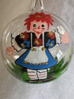 Hand-Painted Hand Blown Italian Raggedy Ann Glass Ornaments Inarco Import Set of 6 - Image 5