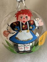 Hand-Painted Hand Blown Italian Raggedy Ann Glass Ornaments Inarco Import Set of 6 - Image 7