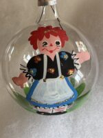 Hand-Painted Hand Blown Italian Raggedy Ann Glass Ornaments Inarco Import Set of 6 - Image 6