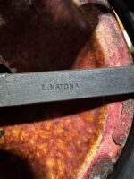 Edmond Lachenal Art Nouveau Lamp with Louis Katona Beaux Arts Ironwork - Image 3