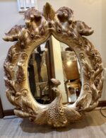 Monumental Signed Jo Mead Sculptural Ceramic Peacock Mirror Wall Art - Image 20