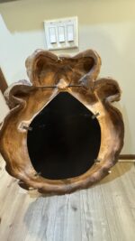 Monumental Signed Jo Mead Sculptural Ceramic Peacock Mirror Wall Art - Image 13