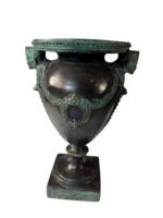 Egyptian Revival Bronze Urn with Figural Pharaoh Heads & Laurel Swags, Art Deco Period c. 1925–1935 - Image 10