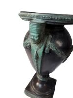 Egyptian Revival Bronze Urn with Figural Pharaoh Heads & Laurel Swags, Art Deco Period c. 1925–1935 - Image 7