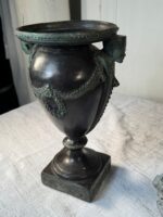 Egyptian Revival Bronze Urn with Figural Pharaoh Heads & Laurel Swags, Art Deco Period c. 1925–1935 - Image 12