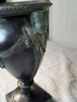 Egyptian Revival Bronze Urn with Figural Pharaoh Heads & Laurel Swags, Art Deco Period c. 1925–1935 - Image 13