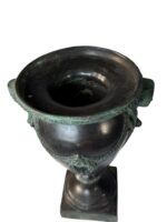 Egyptian Revival Bronze Urn with Figural Pharaoh Heads & Laurel Swags, Art Deco Period c. 1925–1935 - Image 15