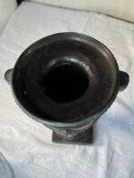 Egyptian Revival Bronze Urn with Figural Pharaoh Heads & Laurel Swags, Art Deco Period c. 1925–1935 - Image 18