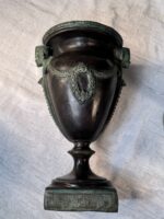 Egyptian Revival Bronze Urn with Figural Pharaoh Heads & Laurel Swags, Art Deco Period c. 1925–1935 - Image 19