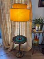 Georges Braird Style Green & Blue Mosaic Stained Glass Floor Lamp Table - Image 23