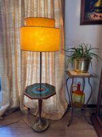 Georges Braird Style Green & Blue Mosaic Stained Glass Floor Lamp Table - Image 22