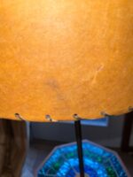 Georges Braird Style Green & Blue Mosaic Stained Glass Floor Lamp Table - Image 2