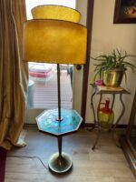 Georges Braird Style Green & Blue Mosaic Stained Glass Floor Lamp Table - Image 16