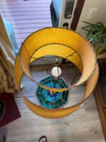 Georges Braird Style Green & Blue Mosaic Stained Glass Floor Lamp Table - Image 15