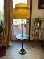 Georges Braird Style Green & Blue Mosaic Stained Glass Floor Lamp Table - Image 14