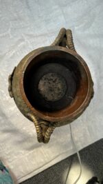 Antique Brass & Copper Figural Ram Head Handles Claw Feet Vessel Jardinière / Stove Humidifier - Image 12