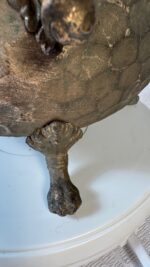 Antique Brass & Copper Figural Ram Head Handles Claw Feet Vessel Jardinière / Stove Humidifier - Image 15