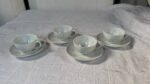 Friedl Holzer-Kjellberg for Arabia Finland Rice Grain Porcelain Demitasse Espresso Set – 9 Cups & 10 Saucers - Image 4