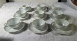 Friedl Holzer-Kjellberg for Arabia Finland Rice Grain Porcelain Demitasse Espresso Set – 9 Cups & 10 Saucers - Image 33